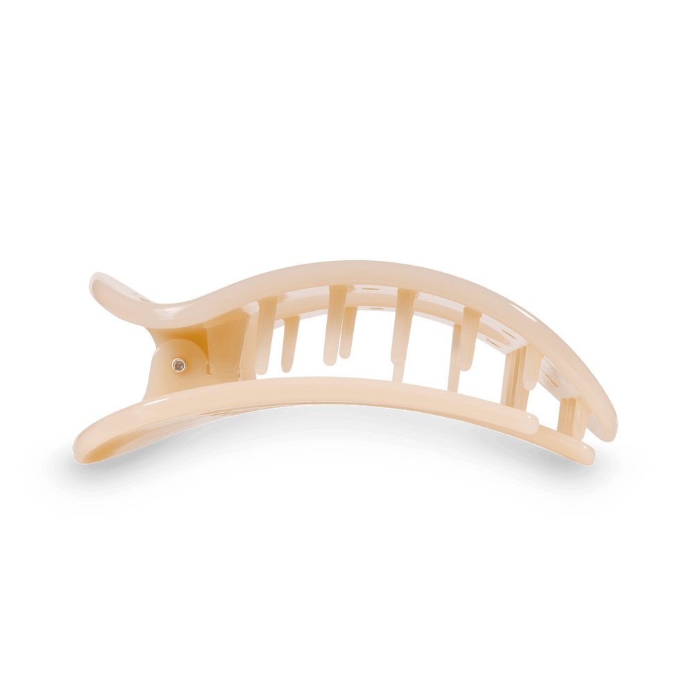 Almond Beige Medium Flat Round Hair Clip - Hair Clips - TELETIES
