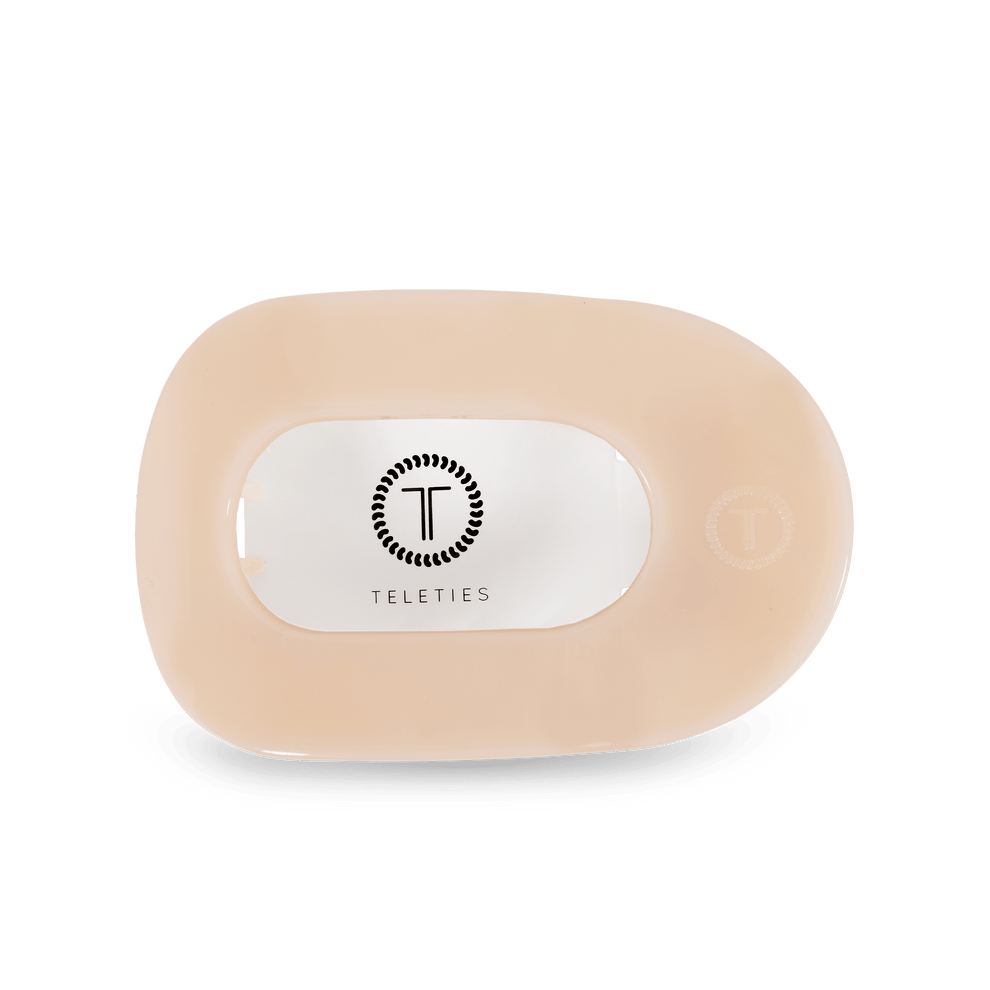 Almond Beige Medium Flat Round Hair Clip - Hair Clips - TELETIES
