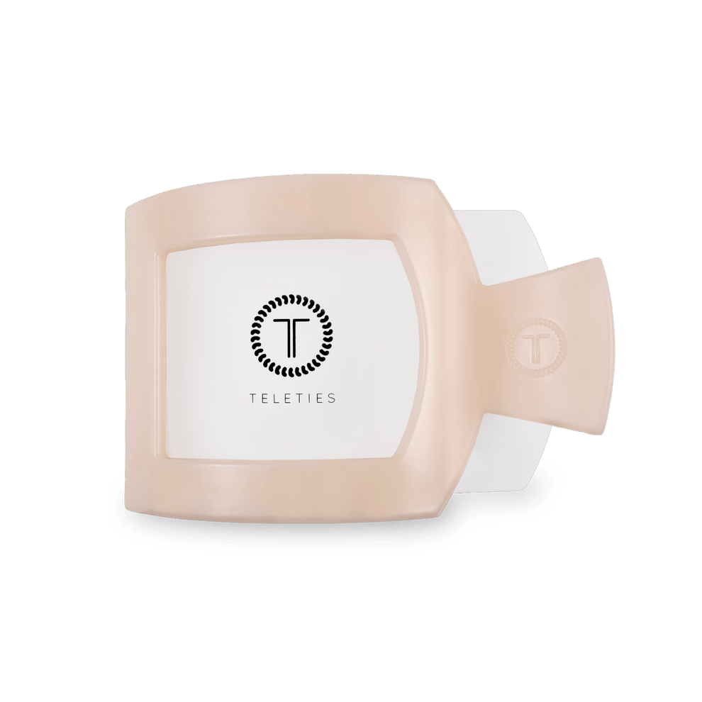 Almond Beige Medium Flat Square Clip - Medium Hair Clip - TELETIES
