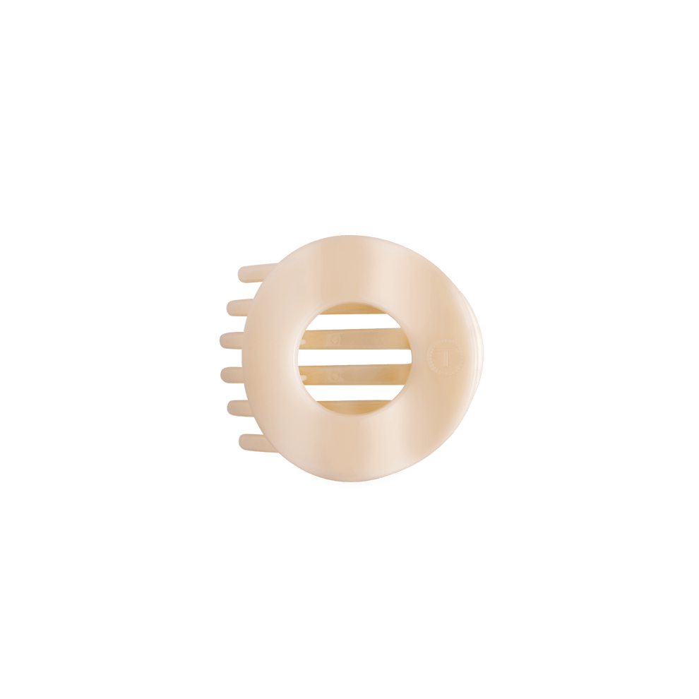 Almond Beige Small Flat Open Circle Hair Clip - Hair Clips - TELETIES
