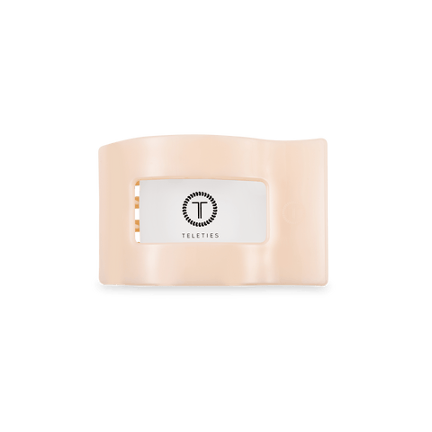 Almond Beige Small Flat Rectangle Hair Clip