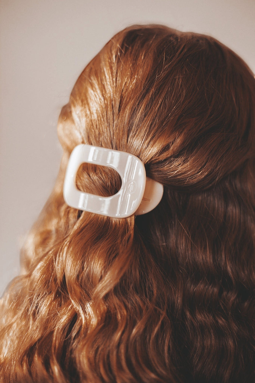 Almond Beige Small Flat Round Hair Clip - Hair Clips - TELETIES
