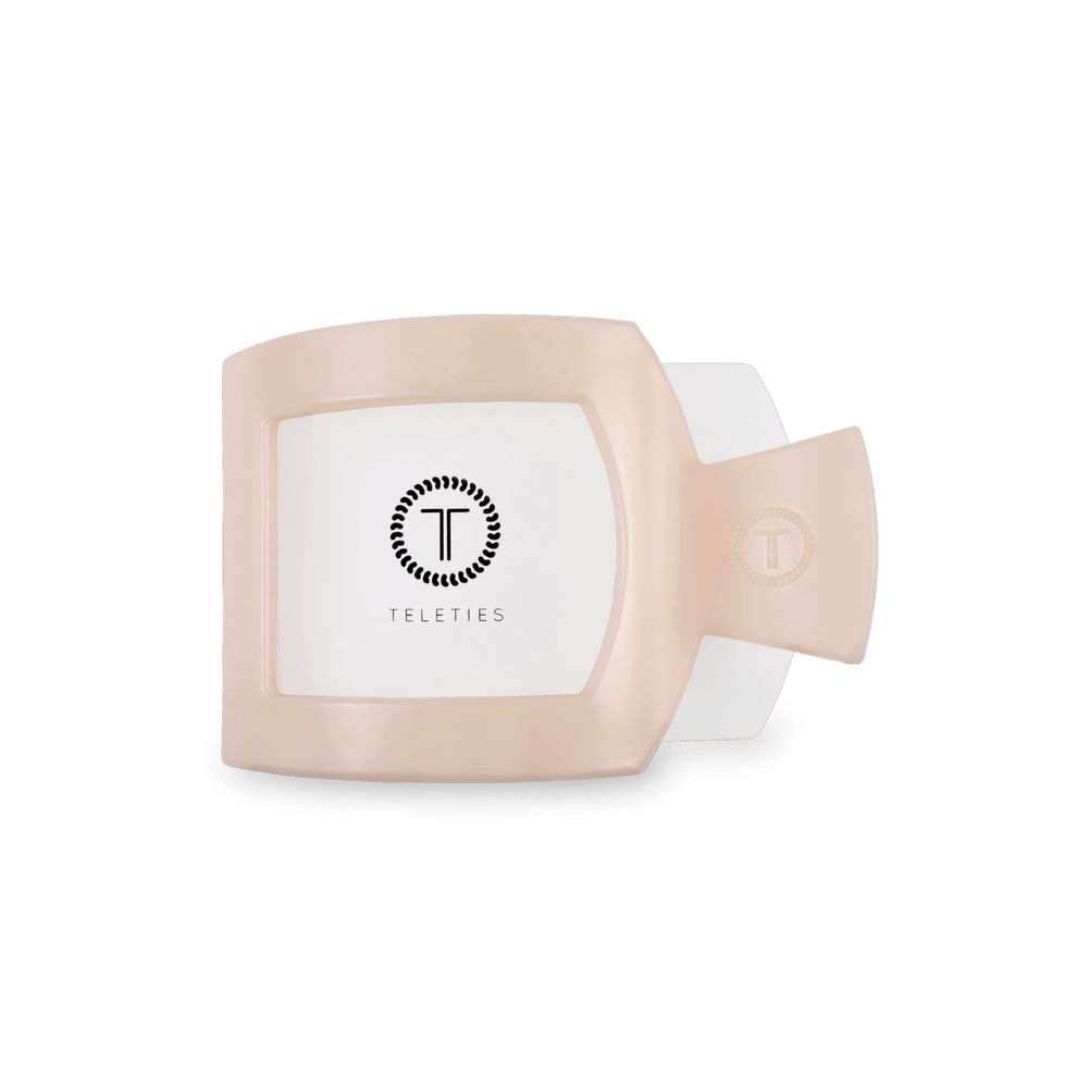Almond Beige Small Flat Square Clip - Small Hair Clip - TELETIES
