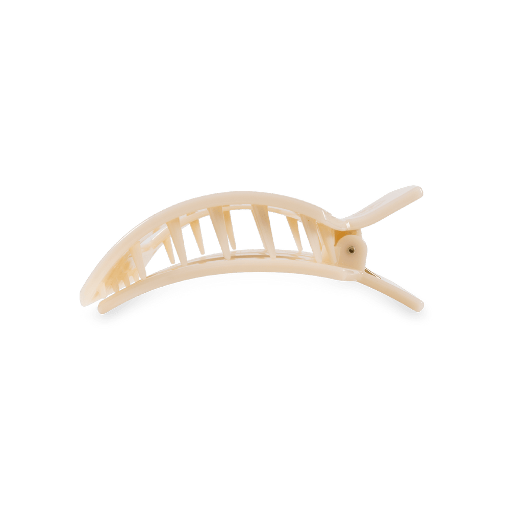 Almond Beige Small Flat Square Clip - Small Hair Clip - TELETIES
