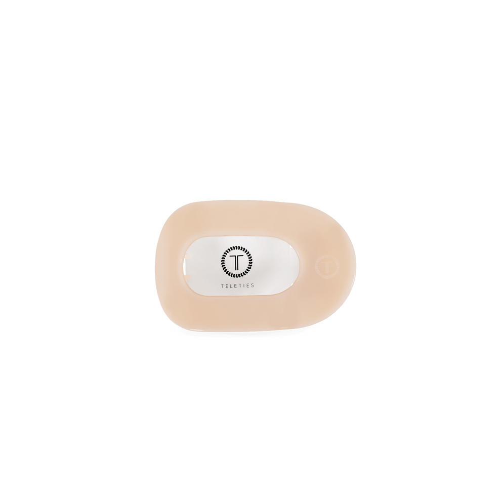 Almond Beige Tiny Flat Round Clip - Hair Clips - TELETIES
