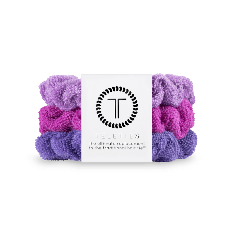 TELETIES - Antigua Large Towel Scrunchies in Purple Pink - Large - Image 1