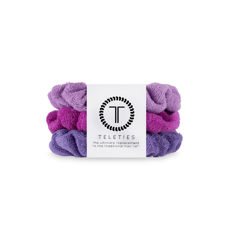 TELETIES - Antigua Small Towel Scrunchies in Purple Pink - Small - Image 1