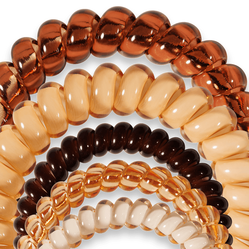 TELETIES - Anything But Basic Mixed Hair Ties in Beige Brown Black - Image 3