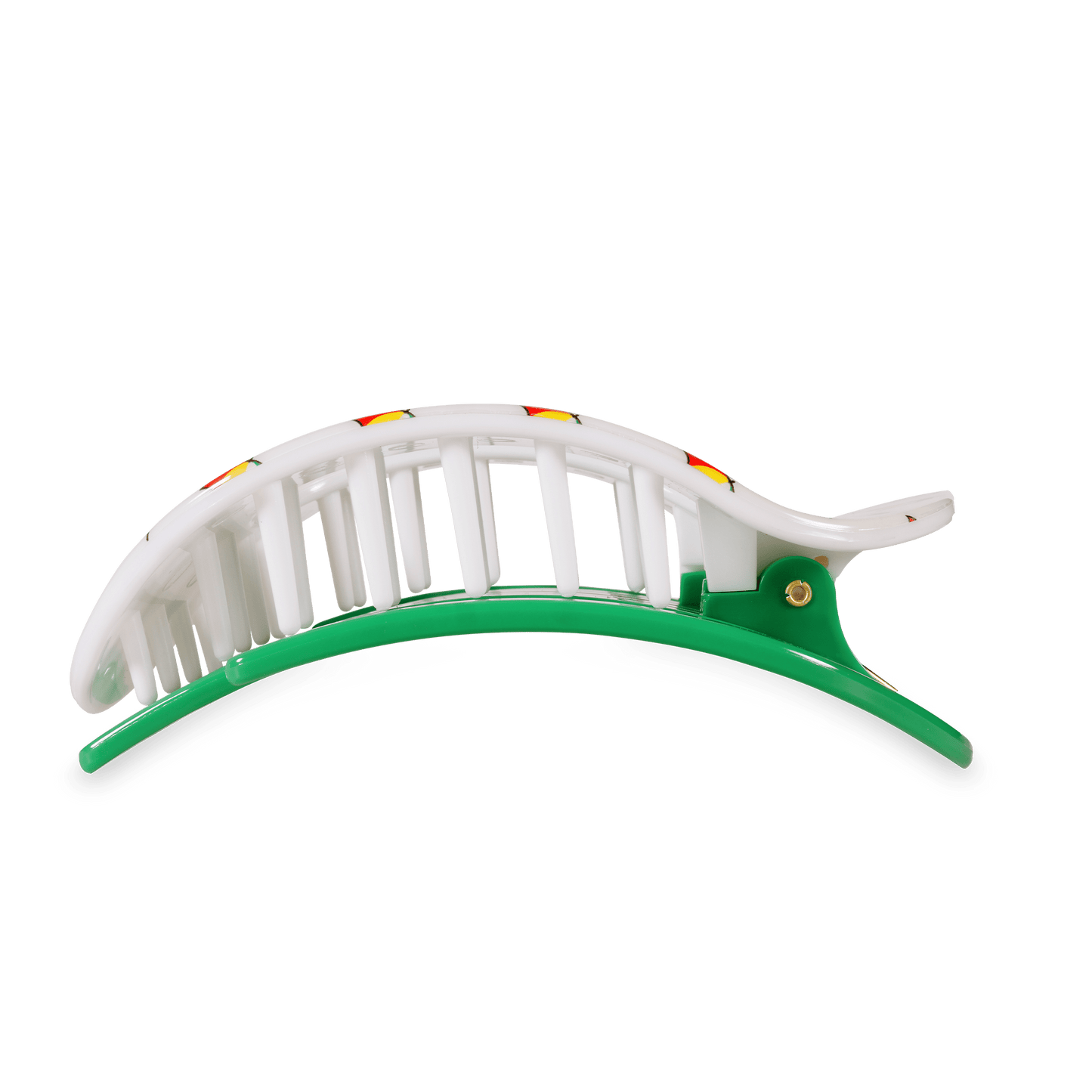 TELETIES - Arnold Palmer 2026 Large Flat Round Hair Clip in White Green - Large