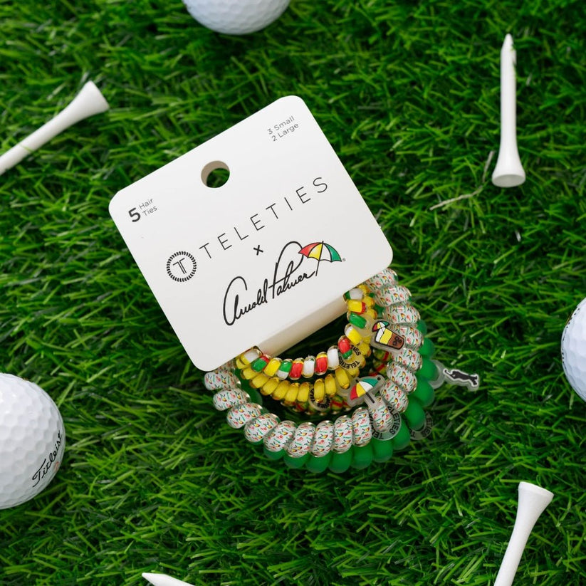 TELETIES - Arnold Palmer 2026 Mix Pack Hair Ties in White Green  Yellow - Mix Pack - Image 4