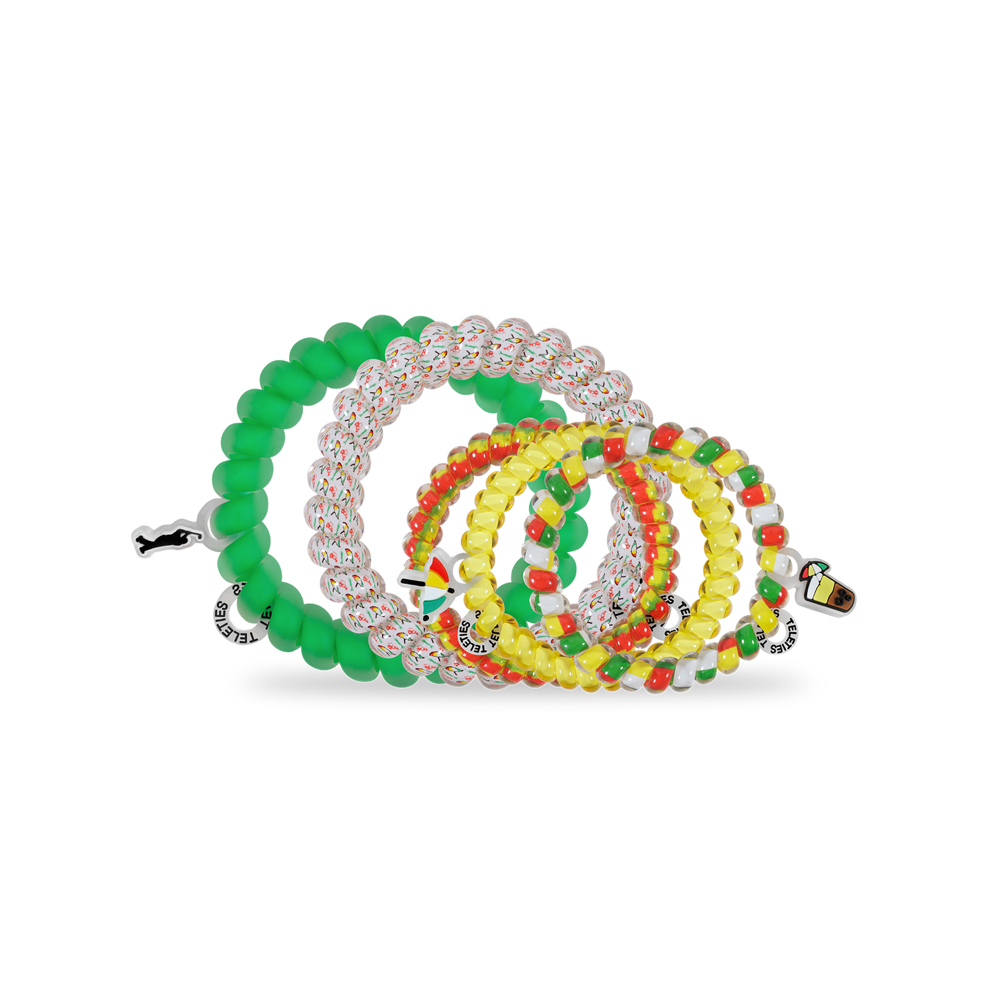 TELETIES - Arnold Palmer 2026 Mix Pack Hair Ties in White Green  Yellow - Mix Pack