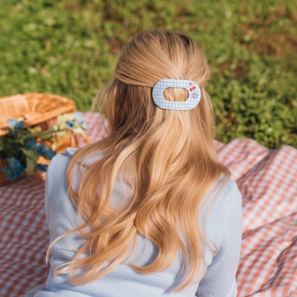Basket of Cherries Medium Flat Round Hair Clip - Hair Clips - TELETIES
