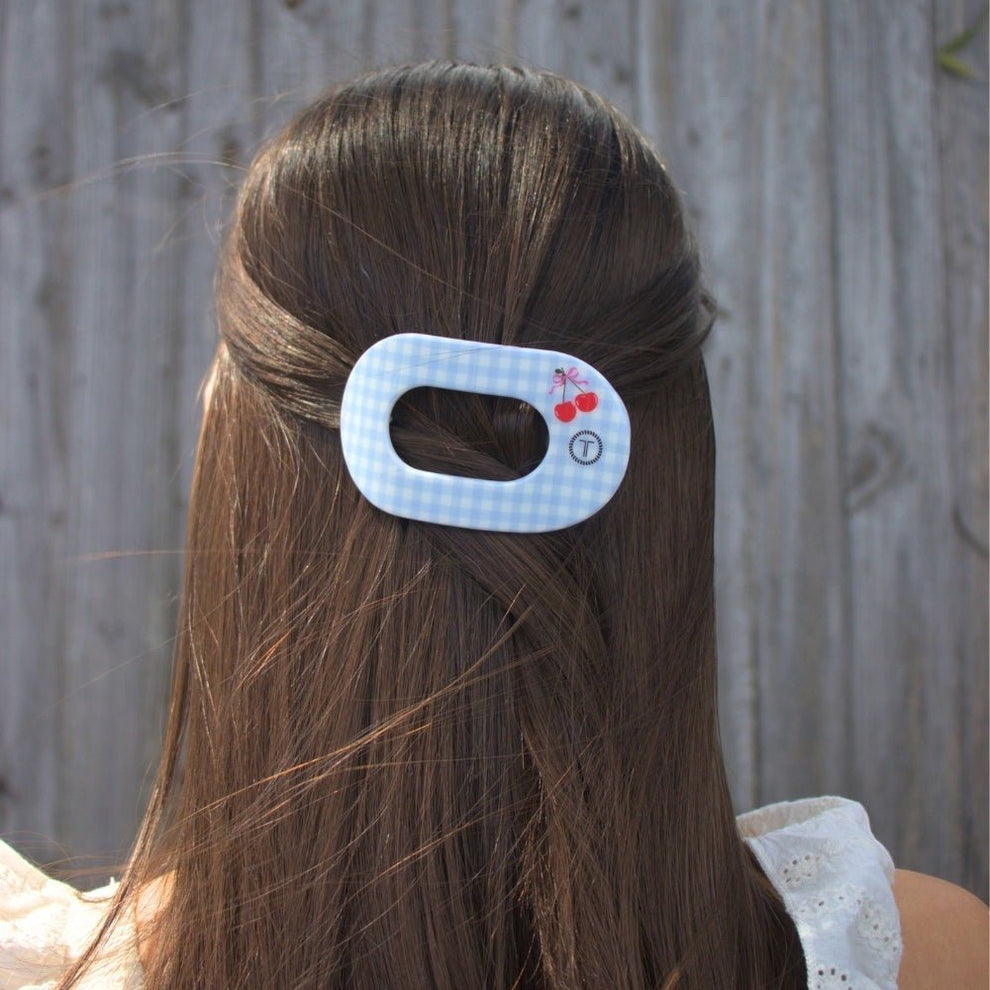 Basket of Cherries Small Flat Round Hair Clip - Hair Clips - TELETIES
