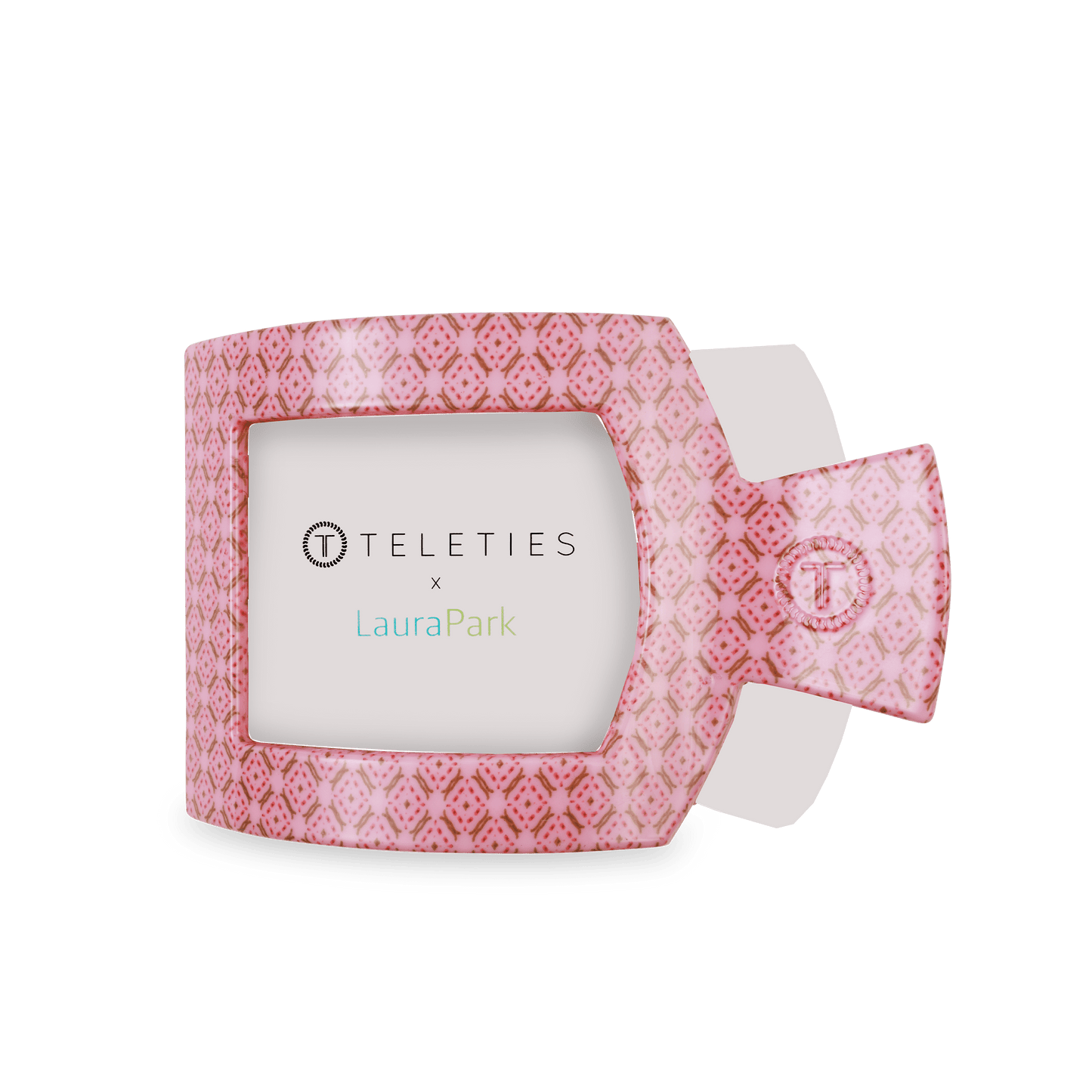 TELETIES - Berry Cozy Large Flat Square Hair Clip in Pink - Large