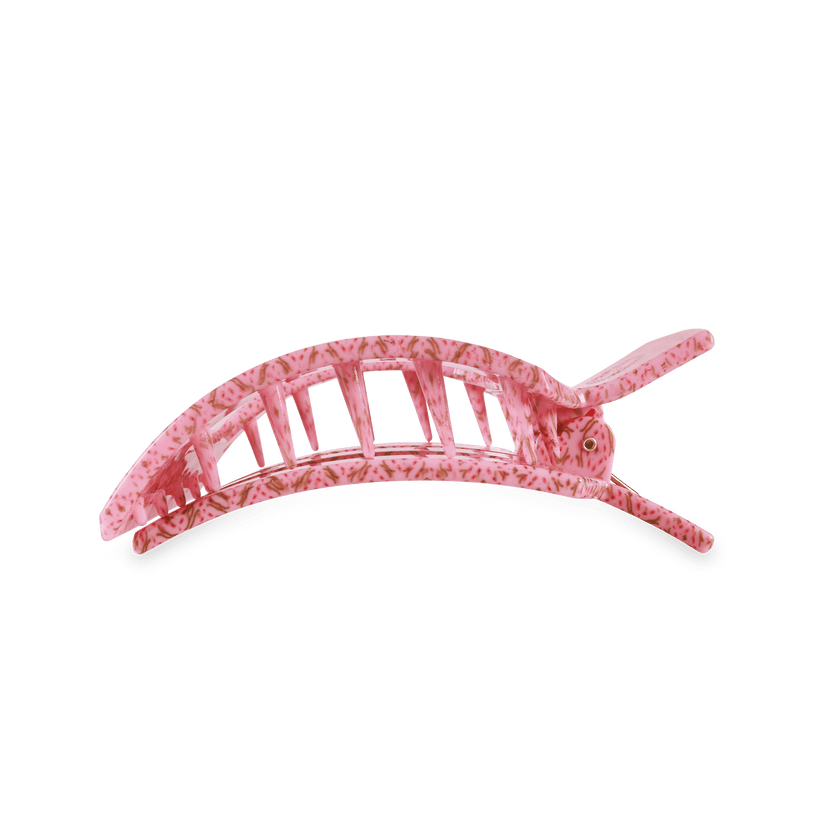 TELETIES - Berry Cozy Large Flat Square Hair Clip in Pink - Large - Image 3