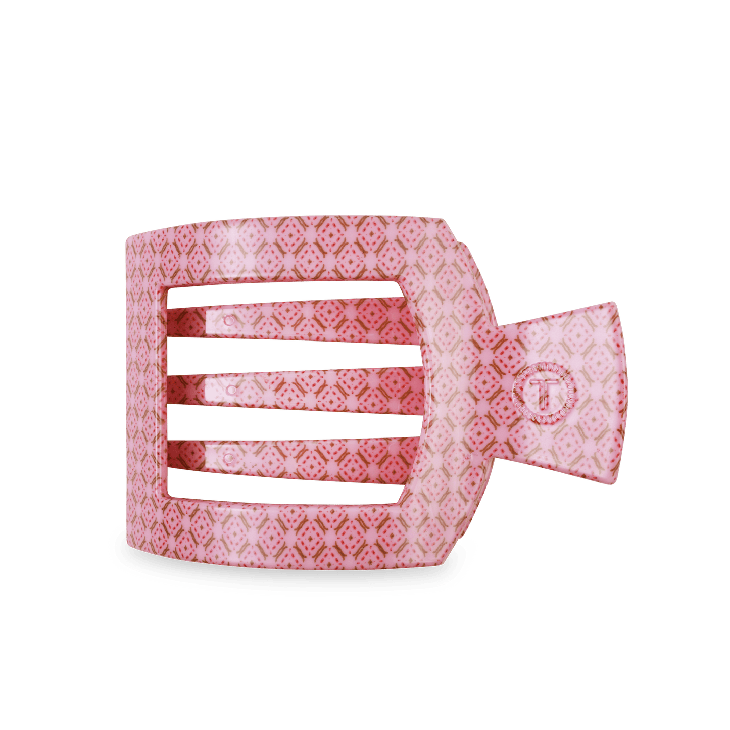 TELETIES - Berry Cozy Large Flat Square Hair Clip in Pink - Large