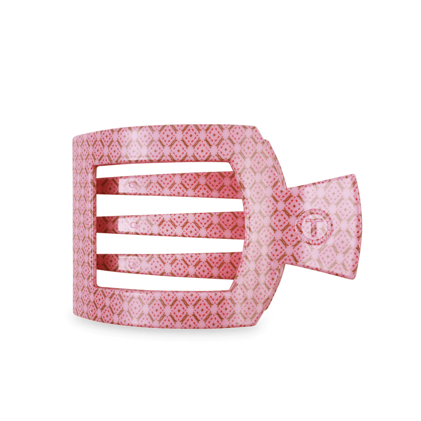 TELETIES - Berry Cozy Large Flat Square Hair Clip in Pink - Large - Image 1