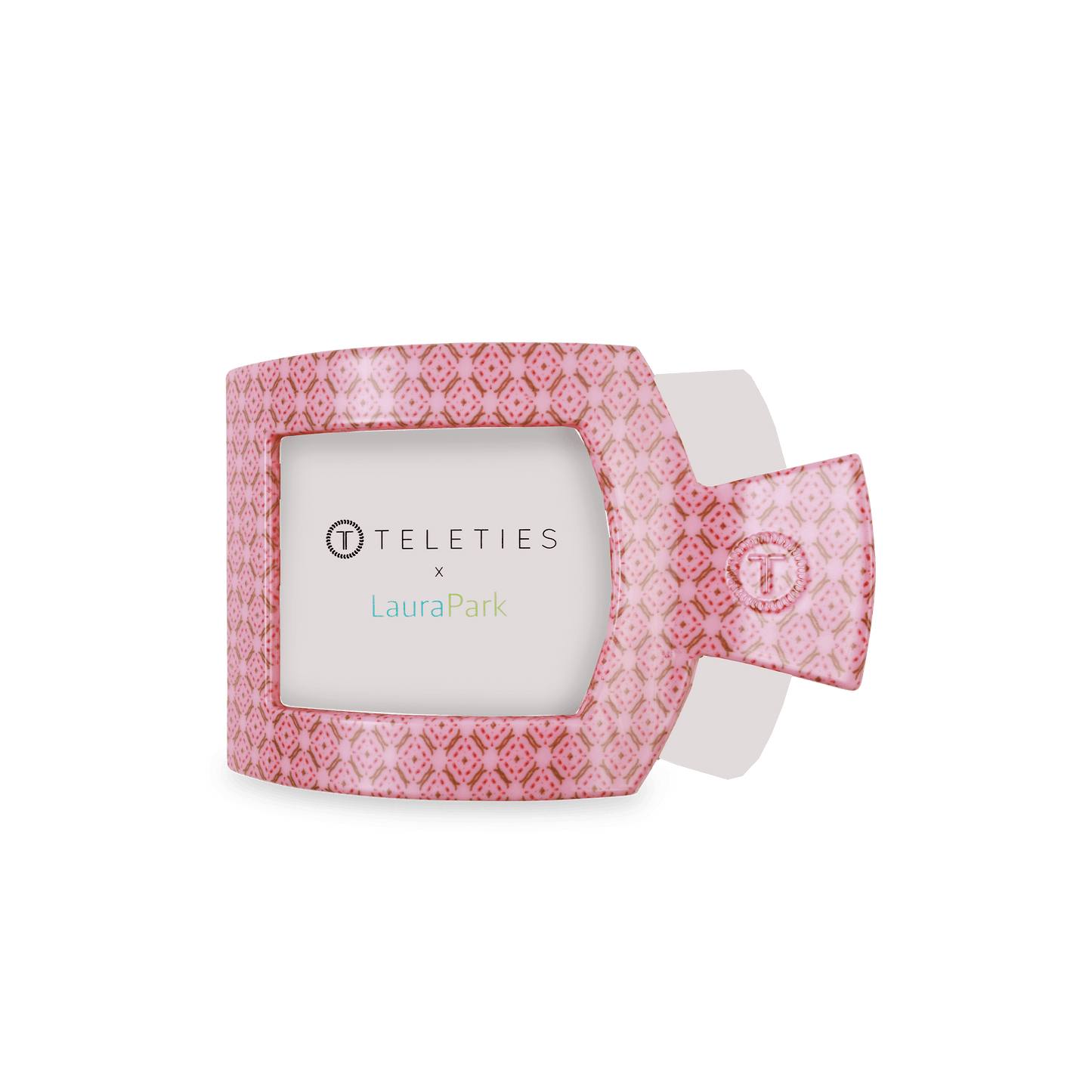 TELETIES - Berry Cozy Medium Flat Square Hair Clip in Pink - Medium