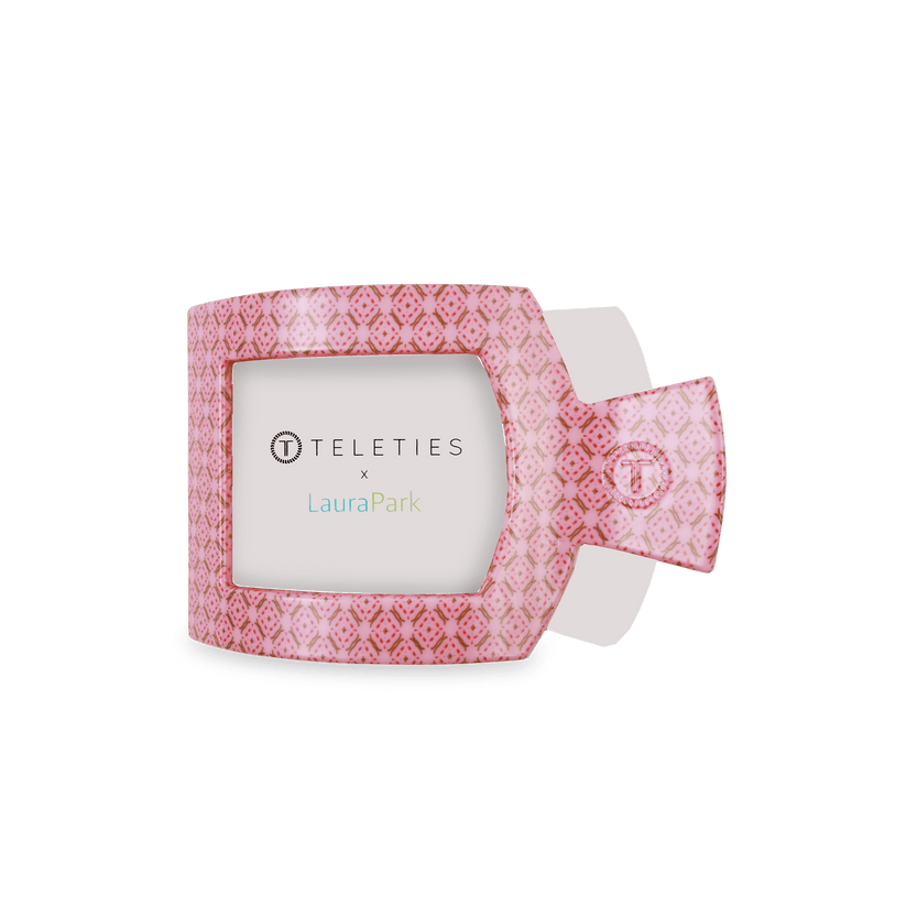 TELETIES - Berry Cozy Medium Flat Square Hair Clip in Pink - Medium - Image 2