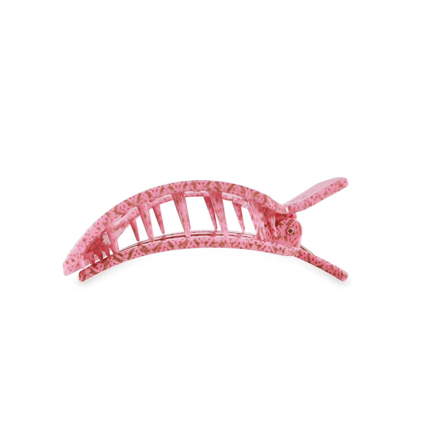 TELETIES - Berry Cozy Medium Flat Square Hair Clip in Pink - Medium