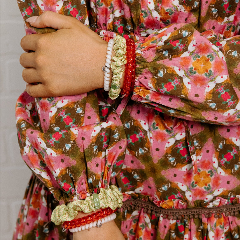 TELETIES - Berry Cozy Mix Pack Hair Ties in Green Pink White - Mix Pack - Image 5