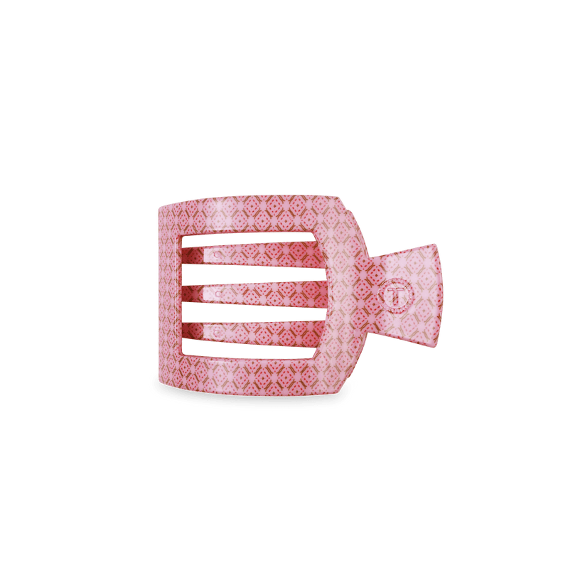 TELETIES - Berry Cozy Small Flat Square Hair Clip in Pink - Small - Image 1
