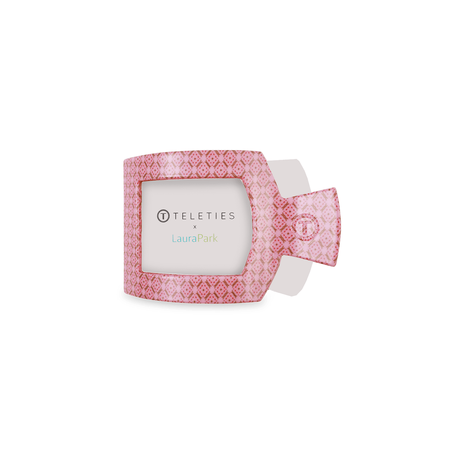 TELETIES - Berry Cozy Small Flat Square Hair Clip in Pink - Small