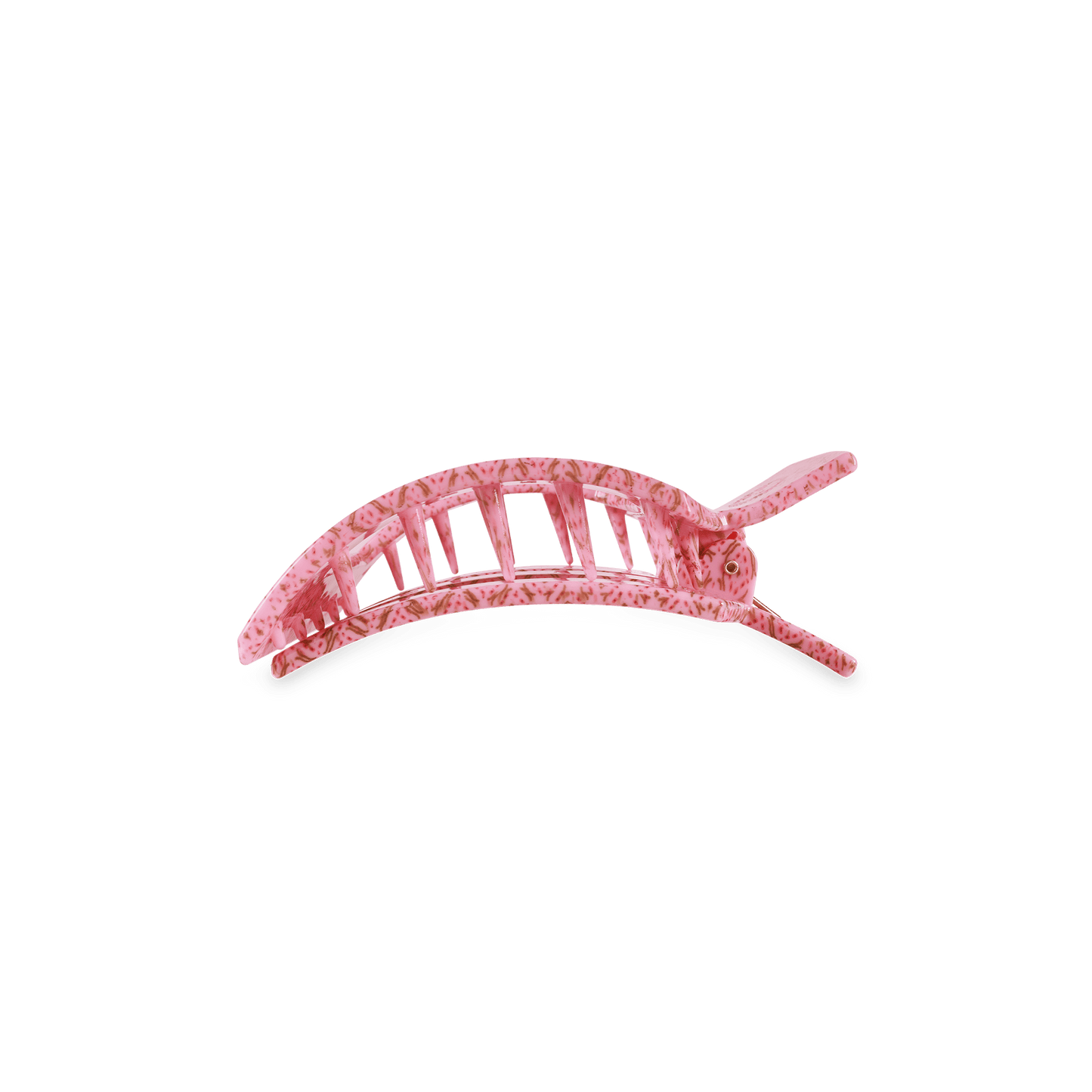 TELETIES - Berry Cozy Small Flat Square Hair Clip in Pink - Small