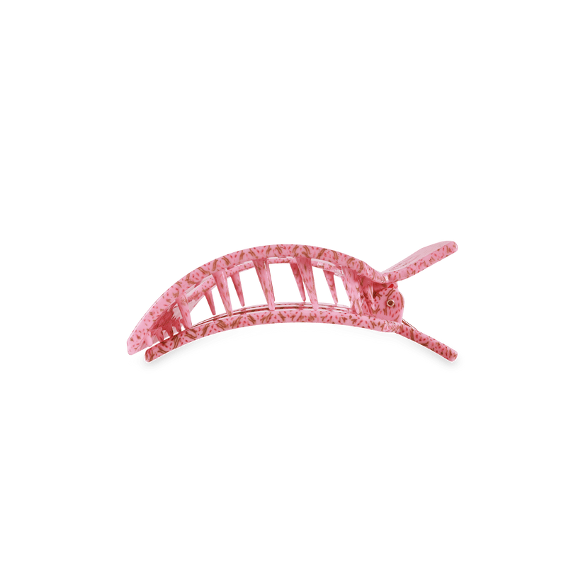 TELETIES - Berry Cozy Small Flat Square Hair Clip in Pink - Small - Image 3