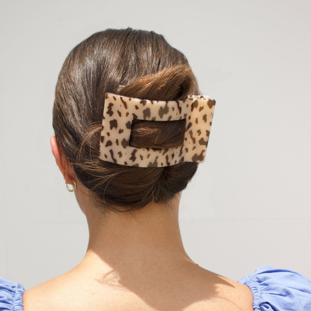Blonde Tortoise Large Flat Rectangle Hair Clip - Hair Clips - TELETIES

