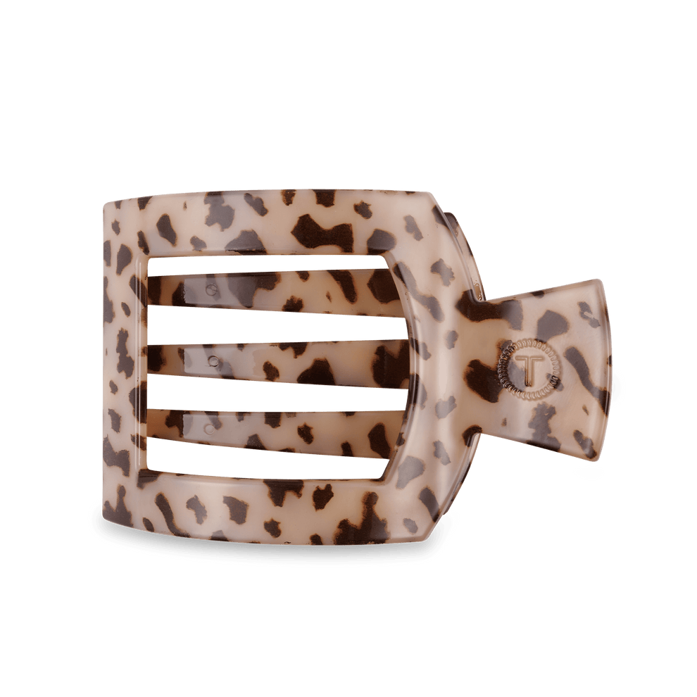 Blonde Tortoise Large Flat Square Clip - Large Hair Clip - TELETIES
