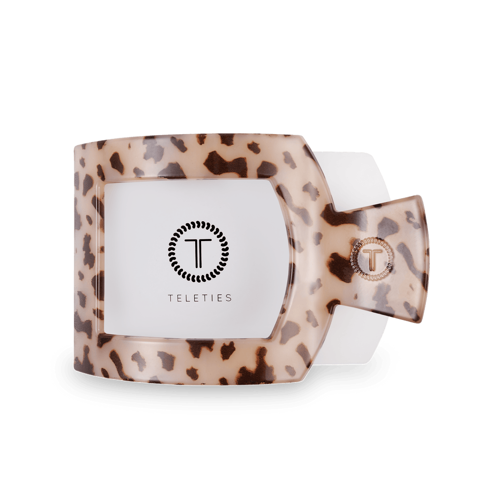 Blonde Tortoise Large Flat Square Clip - Large Hair Clip - TELETIES
