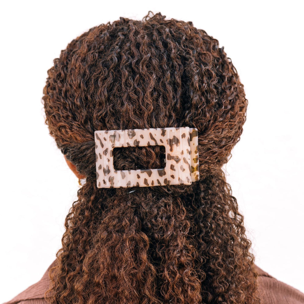 Blonde Tortoise Medium Flat Rectangle Hair Clip - Hair Clips - TELETIES
