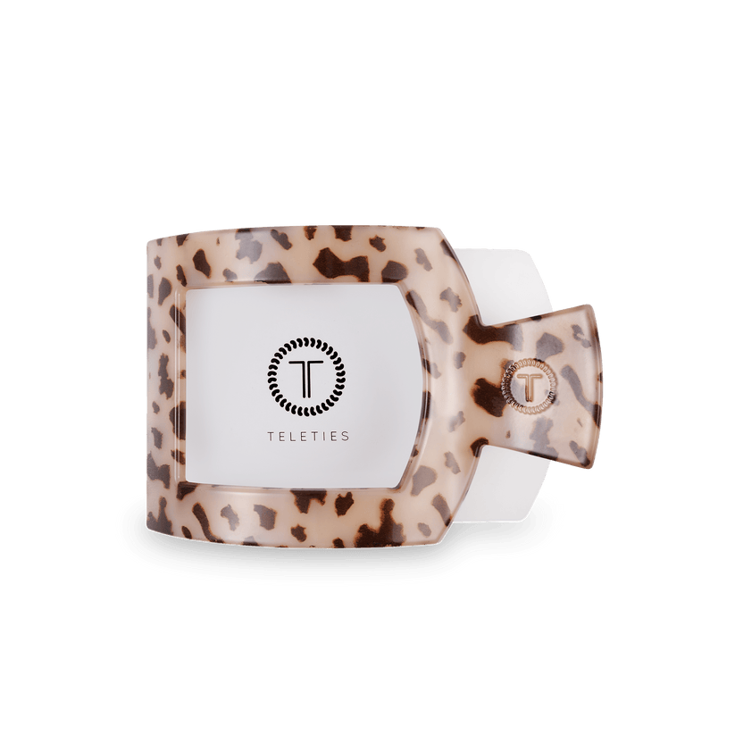 Blonde Tortoise Medium Flat Square Clip - Medium Hair Clip - TELETIES
