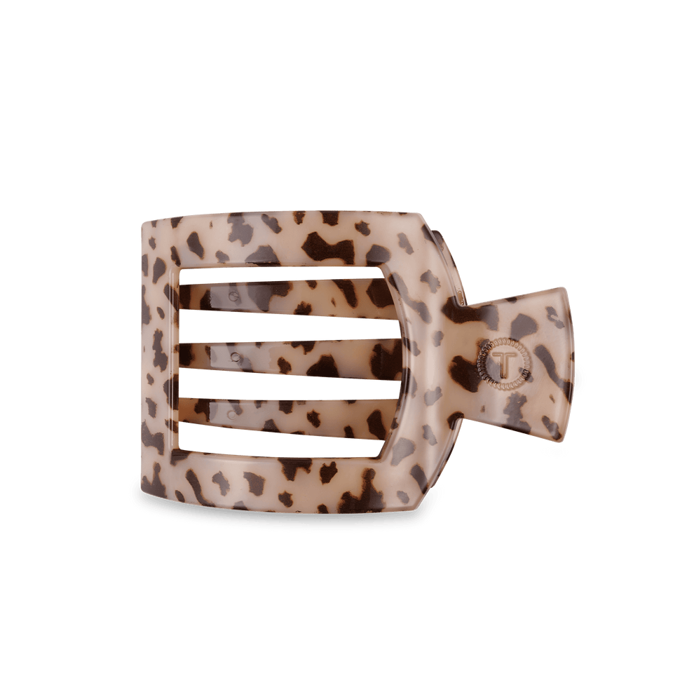 Blonde Tortoise Medium Flat Square Clip - Medium Hair Clip - TELETIES

