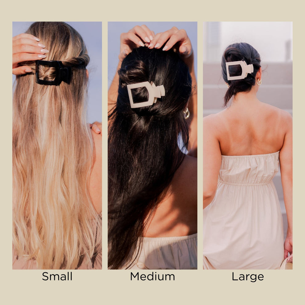 Blonde Tortoise Medium Flat Square Hair Clip - Hair Clips - TELETIES
