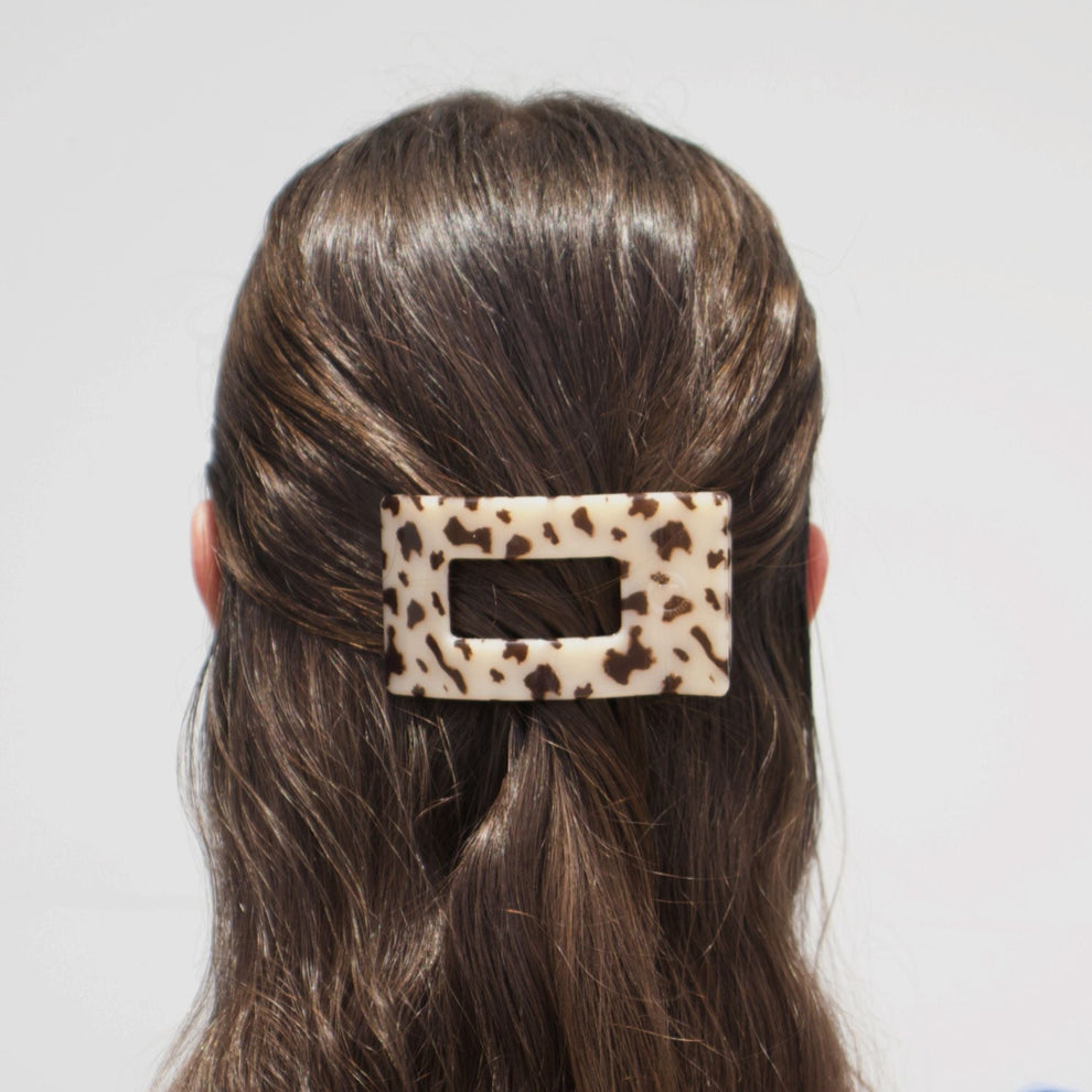 Blonde Tortoise Small Flat Rectangle Hair Clip - Hair Clips - TELETIES

