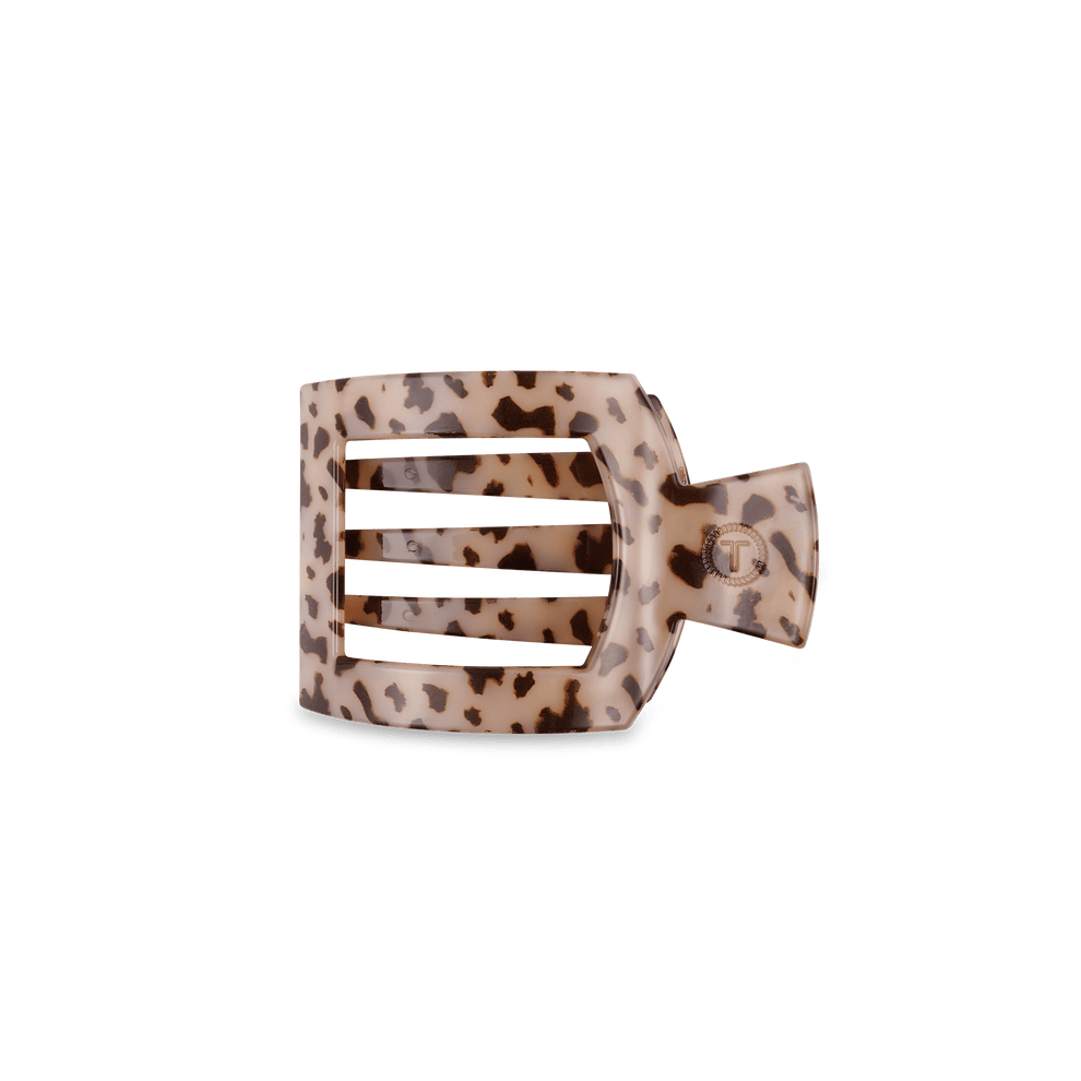 Blonde Tortoise Small Flat Square Clip - Small Hair Clip - TELETIES
