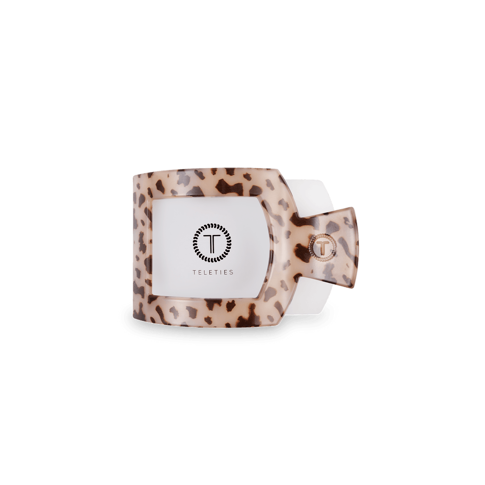Blonde Tortoise Small Flat Square Clip - Small Hair Clip - TELETIES
