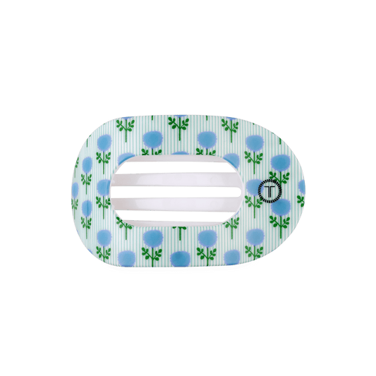 Blue Marigold Medium Flat Round Hair Clip
                in Blue - Medium
              