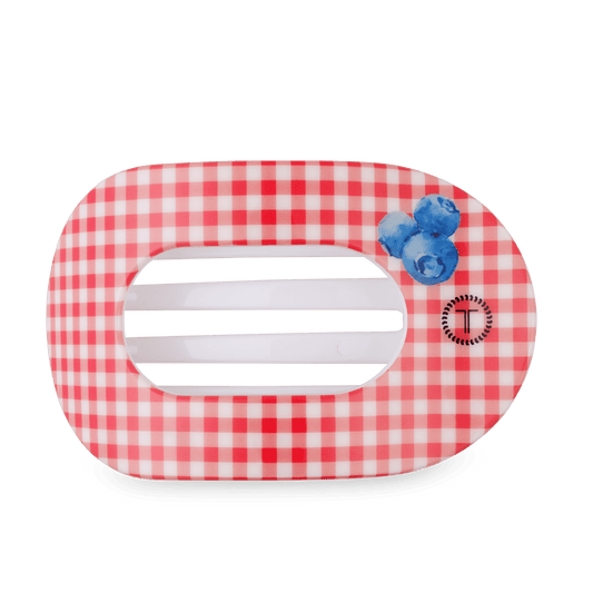 Blueberry Farms Large Flat Round Hair Clip in Red - Large