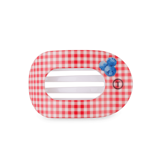 Blueberry Farms Medium Flat Round Hair Clip in Red - Medium