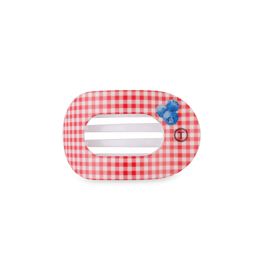 Blueberry Farms Small Flat Round Hair Clip in Red - Small