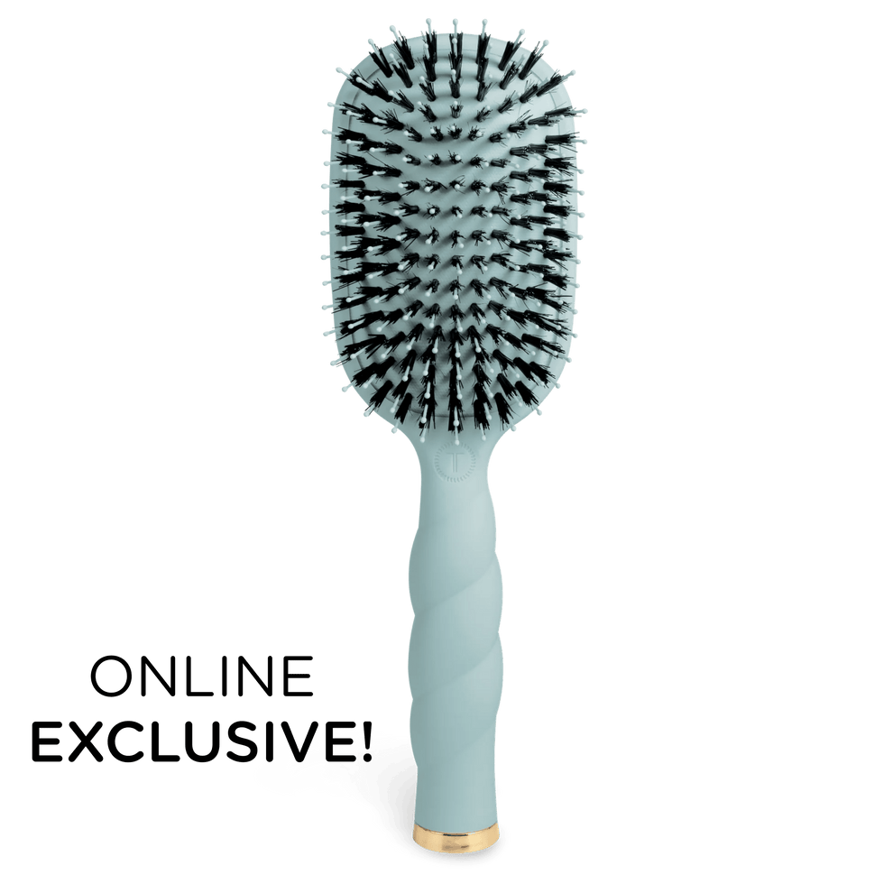 Boar Bristle Hair Brush - Blue - Hairbrush - TELETIES

