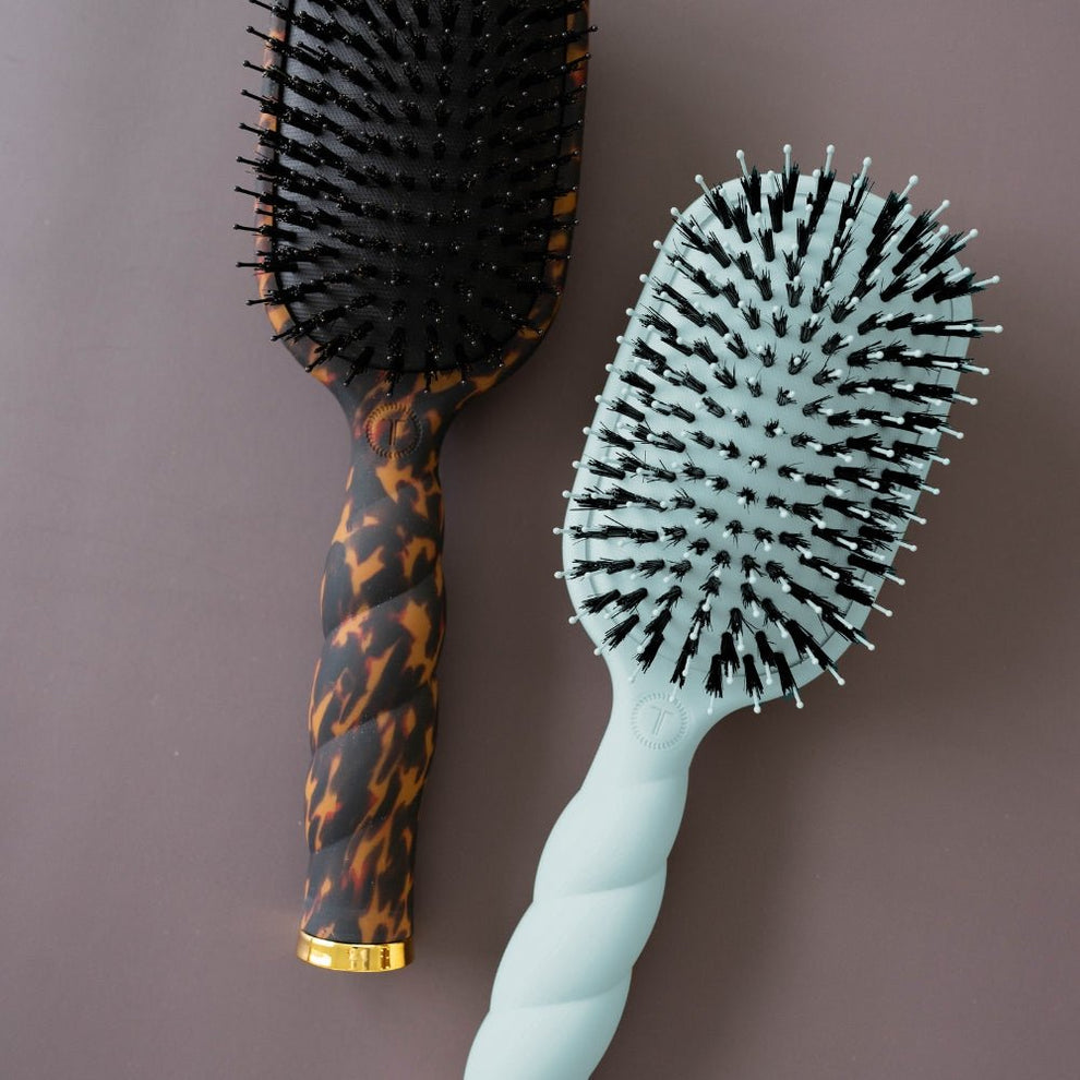 Boar Bristle Hair Brush - Blue - Hairbrush - TELETIES
