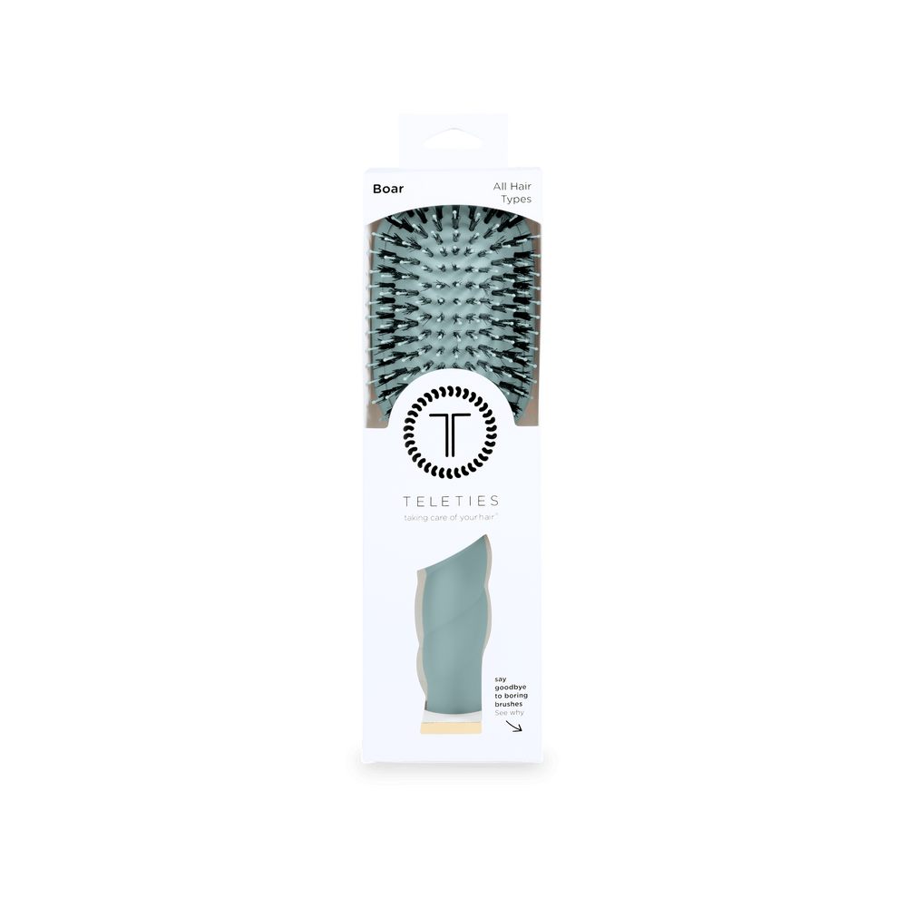Boar Bristle Hair Brush - Blue - Hairbrush - TELETIES
