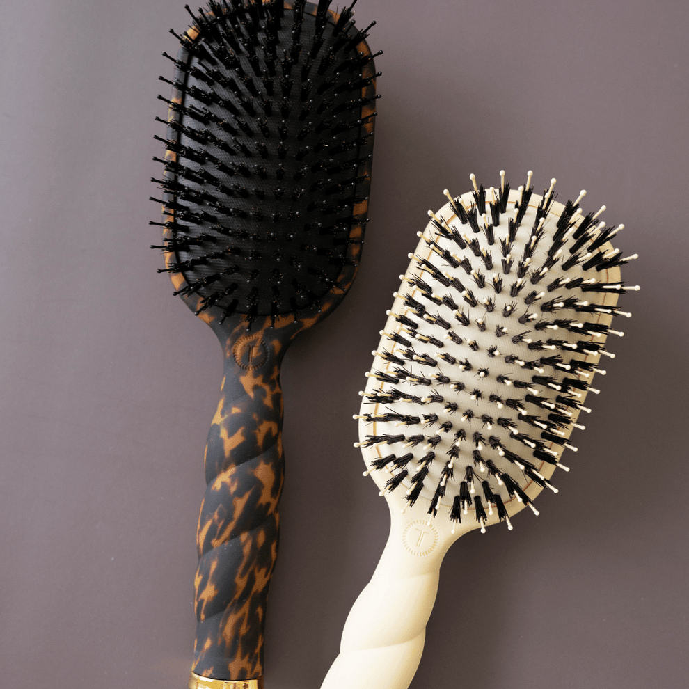 Boar Bristle Hair Brush - Tan - Hairbrush - TELETIES

