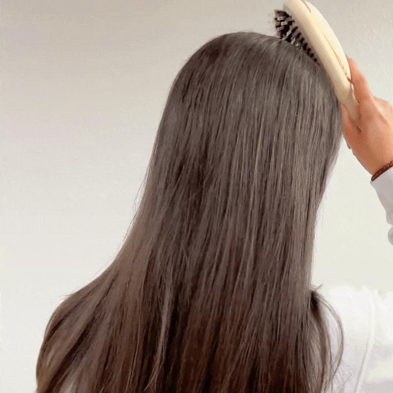 Boar Bristle Hair Brush - Tan - Hairbrush - TELETIES

