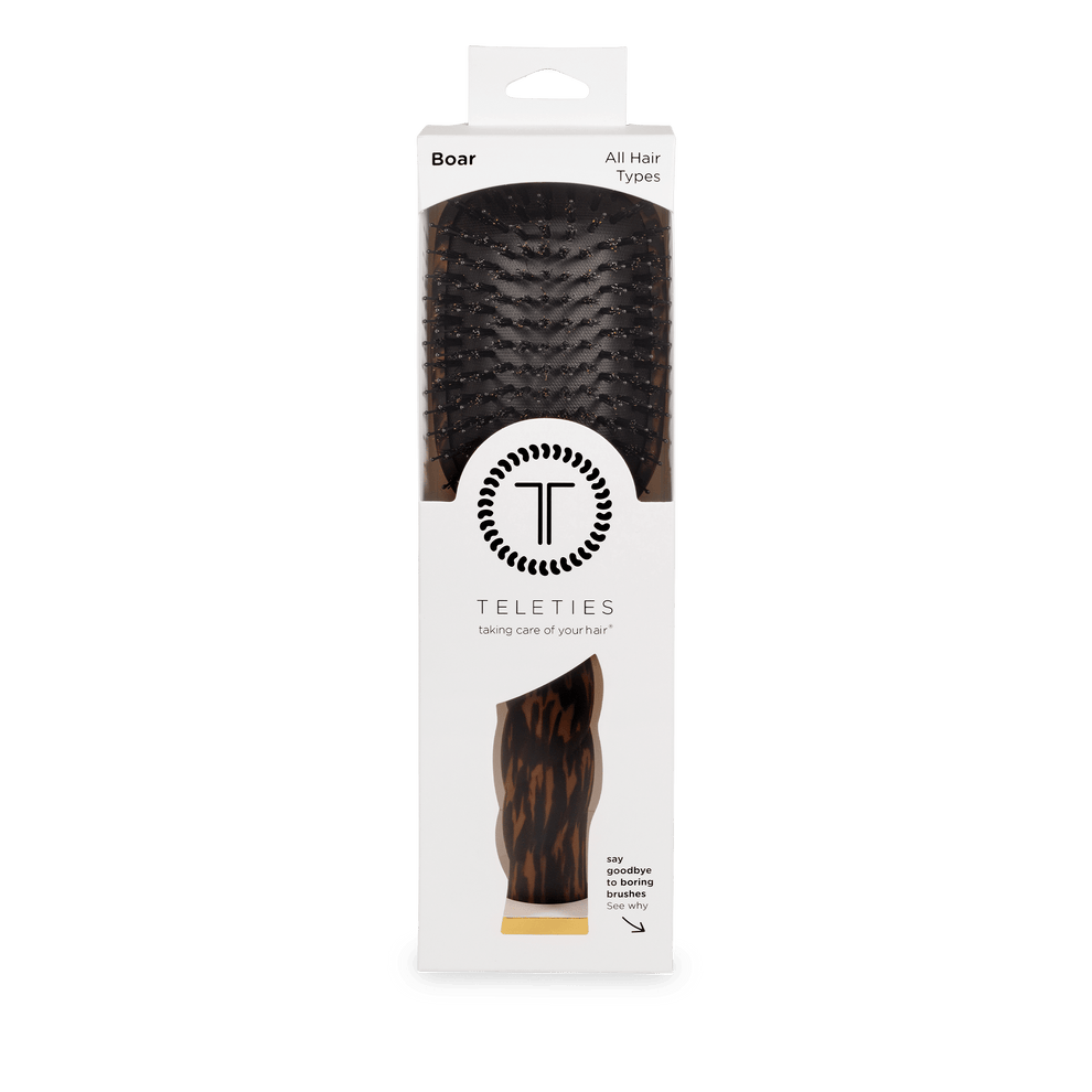 Boar Bristle Hair Brush - Tortoise - Hairbrush - TELETIES
