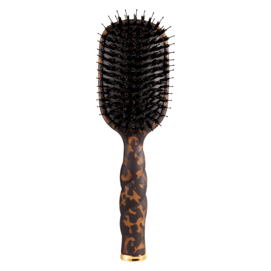Boar Bristle Hair Brush - Tortoise
                in Brown Black - Full Size
              